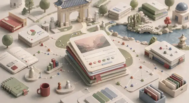 An isometric illustration of a miniature campus