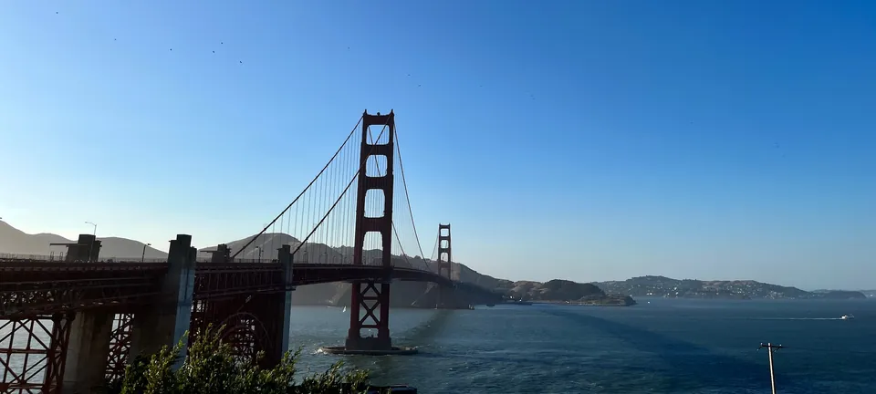 The Golden Gate Bridge viewed across San Francisco Bay
