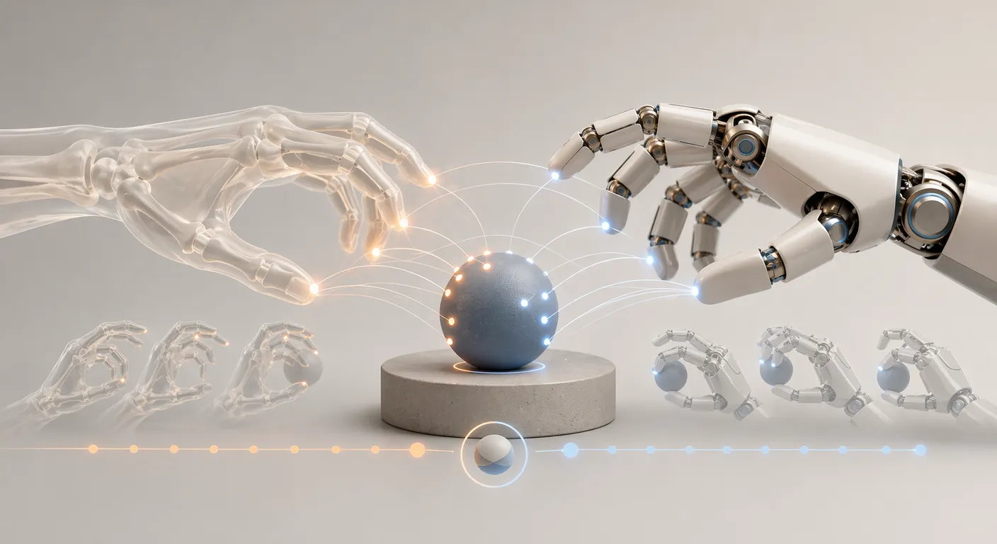 Interaction-aware hand motion retargeting spanning geometry, force, and self-supervision.