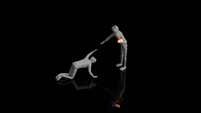 Human motion retargeted to a simulated humanoid