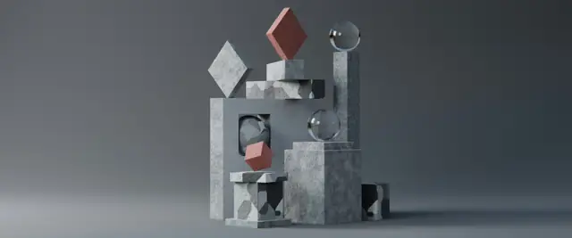 An abstract arrangement of geometric objects
