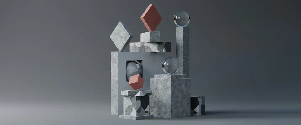 An abstract arrangement of geometric objects